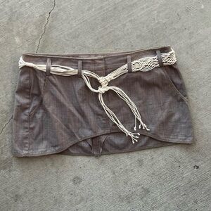 BCBGMaxAzria Plaid Skirt with Brown Accents